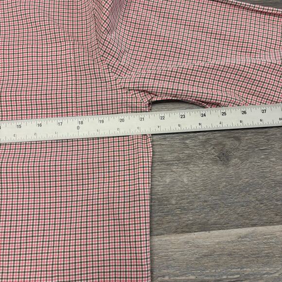 Johnnie-O Dorsey Sangria Pink Mens M Classic Check Long Sleeve Button Up Shirt - Picture 7 of 9